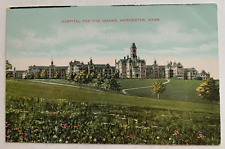ca 1900s MA Postcard Worcester Massachusetts Hospital for the Insane building picture