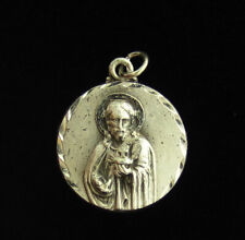 Vintage Sterling Sacred Heart of Jesus Medal Religious Holy Catholic Virgin Mary picture