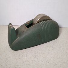 Vintage Industrial Heavy Cast Iron Scotch Tape Dispenser Whale Tail Green picture