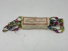 VINTAGE 9' MERCURY GLASS BEAD CHAINS CHRISTMAS TREE GARLAND Ornaments In Package picture
