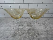 Fostoria Versalies Topaz Glass Sherbet Champagne Elegant 1930s Yellow 4 glasses picture