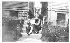 YOUNG LADY & BOY ON STAIRS,WISCONSIN DELLS,1920'S.VTG 4.3