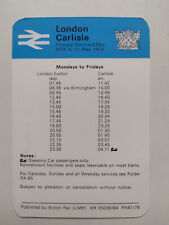 British Rail Pocket Timetable CARD London - Carlisle May 1978 picture
