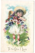 Tuck's 1909 Valentine's Day Postcard To The One I Love Antique Embossed Vintage picture