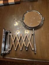 Vintage Scissor Arm Extendable Shaving Make-up Mirror Double Sided picture