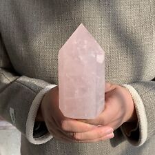 1.22LB Natural pink rose quartz obelisk crystal wand point healing G3163 picture