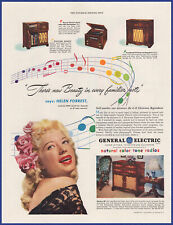 Vintage 1947 GENERAL ELECTRIC Radio 304 354 417A 502 Helen Forrest 40's Print Ad picture