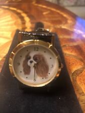 NWOT Cavalier King Charles Quartz Watch with Leather Band - Needs a Battery picture