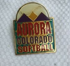ASA USA Pin Aurora Colorado Softball Gold Tone Enamel Collectible picture