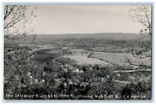 c1940's Delaware River At Milford PA, Showing High Point NJ RPPC Photo Postcard picture