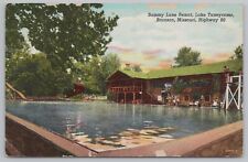 Linen~Sammy Lane Resort~Lake Taneycomo~Branson Missouri~Vintage Postcard picture