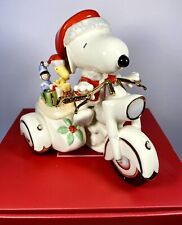 Snoopy Lenox Midnight Ride Santa Motorcycle Figurine Ceramic China Christmas picture