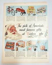 Vintage Western Auto Santa Christmas Toys Original Print Ad Roy Rogers Good-Lite picture