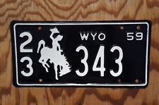 1959 WYOMING Passenger License Plate # 23 - 343 picture