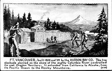 Fort Vancouver Washington Drawing by Fred Oldfield Cascade Postcard Company  7I picture