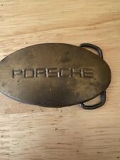 Vintage Solid Brass Porsche Oval Shape Belt Buckle picture