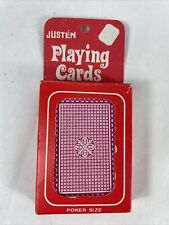 Vintage JUSTEN Playing Cards Plastic Coated Poker Size No. 2497A picture