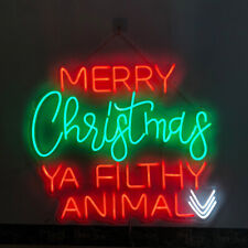 Merry Christmas Ya Filthy Animal LED Neon Sign for Home Party Art Decor Dimmable picture