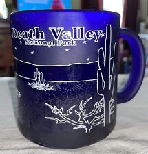 Vtg Cobalt Blue Glass Mug Death Valley National Park Moon Desert Made in USA picture