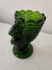 Emerald GREEN FENTON Rabbit Egg Cup Vintage Glass picture