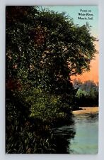 Muncie IN-Indiana, Scenic White River, Antique Vintage Souvenir Postcard picture