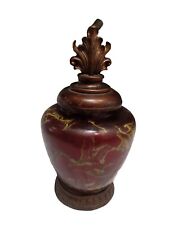Glass And Wood Urn Maroon by Kirklands Vintage picture