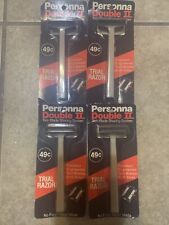 Lot Of 4 Vintage  PERSONNA DOUBLE II Twin Blade Shaving System Trial Razor NIP picture