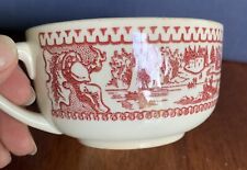 UNUSUAL Royal China ? Red  Village Rowboat Acorn Scene Vintage Cup picture