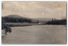 1925 View Of Moose River From The Bridge Jackman Maine ME RPPC Photo Postcard picture