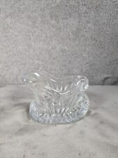 Vtg Crystal Glass Christmas Sleigh Sled Candy Dish Lead Candy Trinket Dish picture