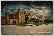 Ohio Penitentiary Prison Night Moon Columbus OH Antique Postcard 1909 HAS BEND picture