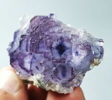 63g Natural Transparent Purple Ladder Cubic Fluorite Mineral Specimen /China picture