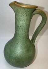Vintage Studio Pottery Hand Thrown Vase Green Speckled: Artist Signed Maybe? picture