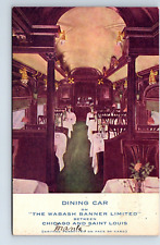 postcard Railroad Wabash Banner Limited between Chicago & St Louis Interior picture