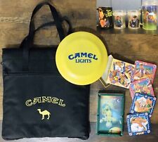 LOT OF CAMEL CIG. COLLECTIBLES - Frisbee GLASSES Coasters ASHTRAY Blanket/Tote picture