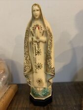 Vintage Virgin Mother Mary 1960’s Consolidated Mold Statue Rosary picture