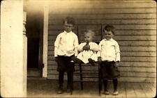 STANGELAND boys ~ HERMAN ROBERT & FLOYD ~Sioux Falls SD ~ 1904-1918 RPPC photo picture