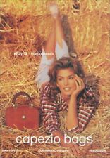 vintage CAPEZIO Handbags 1-Page Print Ad 1993 CINDY CRAWFORD farm girl picture
