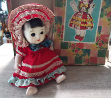 Vintage 1940s Chinese composition, black eyes baby sleepy doll picture
