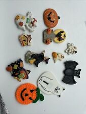 Lot Of 11 Vintage Halloween Fridge Magnets Pumpkins Ghost Witch picture