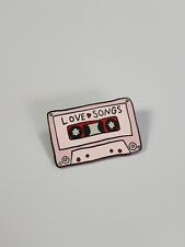 Love Songs Lapel Pin Pink & Red Cassette Tape picture