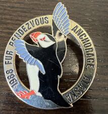 1988 Anchorage Alaska Rondy Pin Fur Rendezvous Colorful Puffin Pin picture