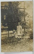 Rppc Adorable Girl with Antique Doll Akron OH to Caleb Family ILL Postcard 019 picture