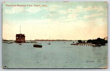 Riverside Park Toledo Ohio Bridges Boats c1911 Valentine & Sons Postcard picture