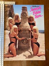 Old Milwaukee Beer Swedish Bikini Team Vintage Poster Sign Double Sided NOS picture