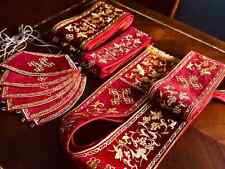 Orthodox Protodeacon double orarion and cuffs set dark red gold silver picture