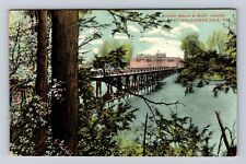 Erie PA-Pennsylvania, Waldamere, Boardwalk, Boat House, Vintage c1910 Postcard picture