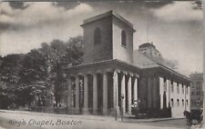 King's Chapel Boston Church Religious Horse Buggy Divided Back Vintage Post Card picture