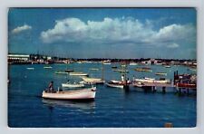 Cape Cod MA-Massachusetts, Falmouth Harbor, Antique, Vintage c1958 Postcard picture