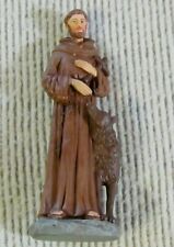 Saint St Francis of Assisi figurine Wolf Dog 4 inch statue Patron of Animals 3D picture